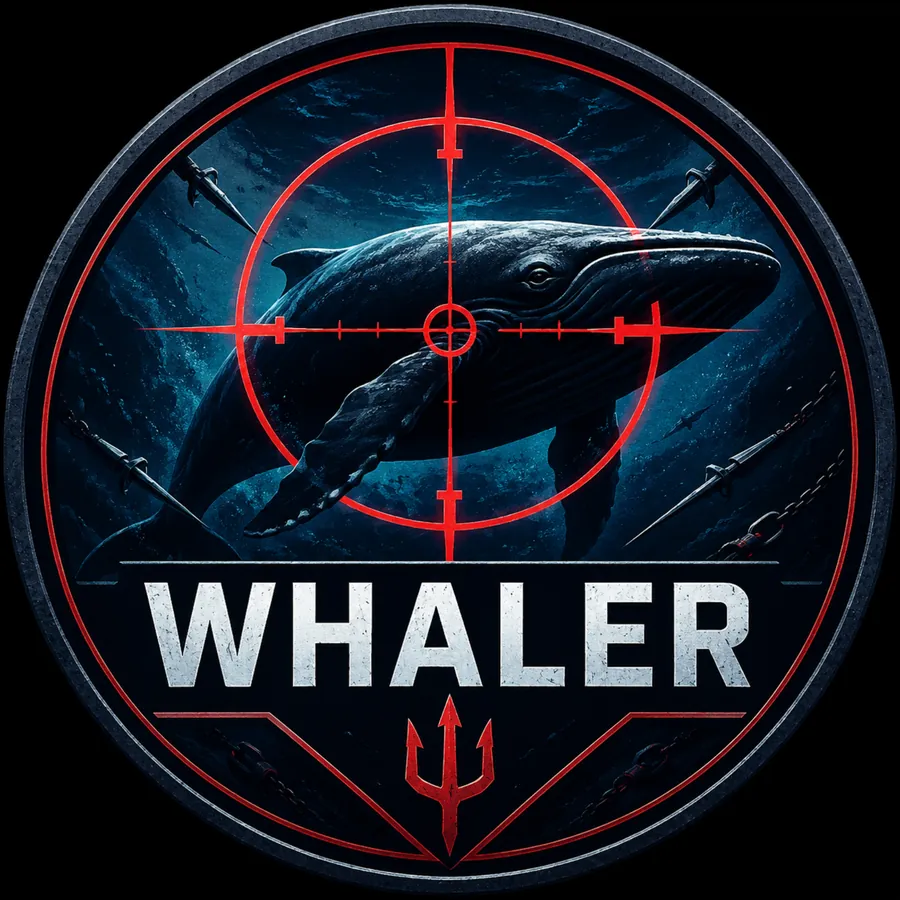 WHALER token logo with whale and red target symbol